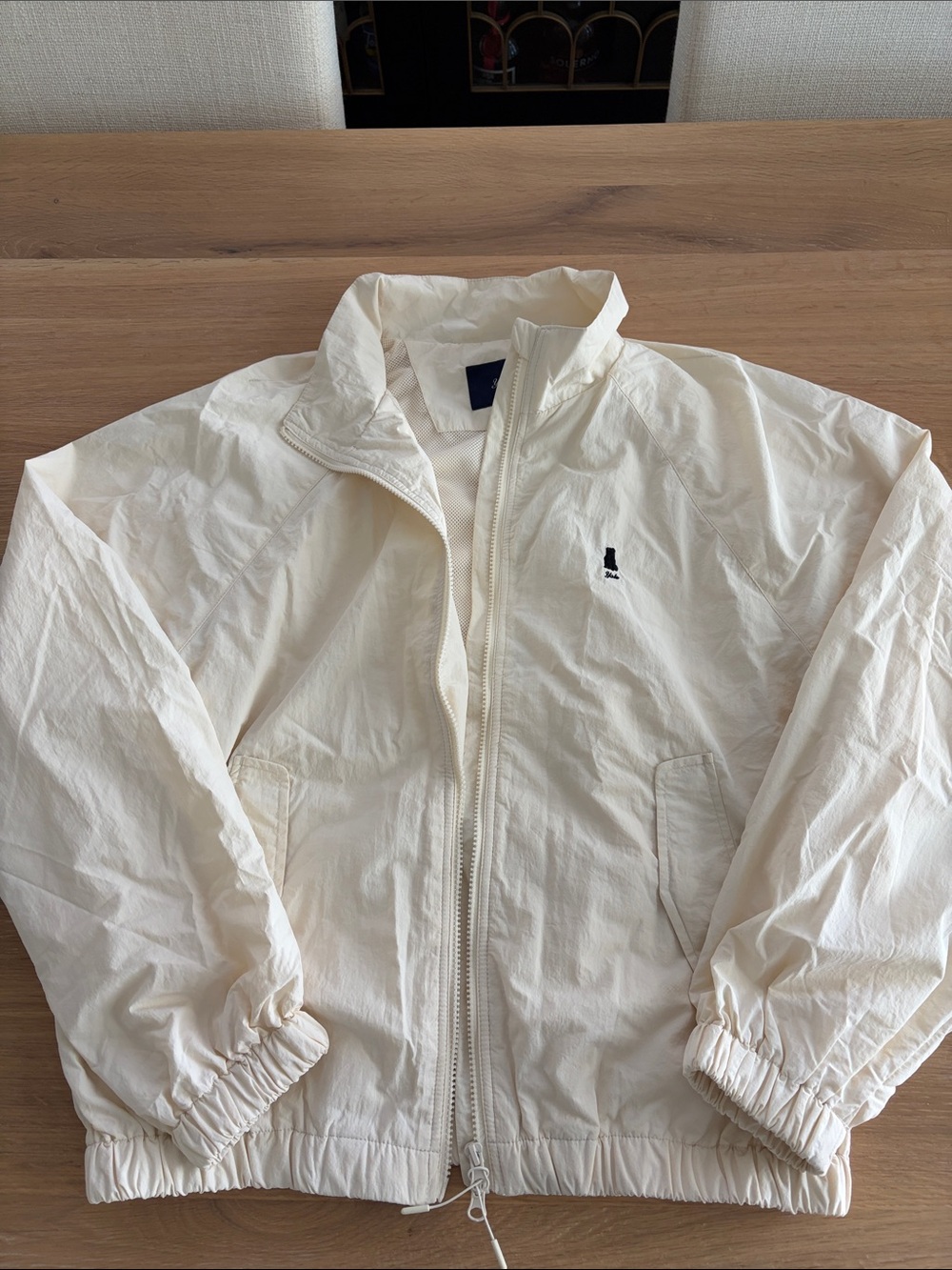 Men's Cream Lightweight Windbreaker Jacket
